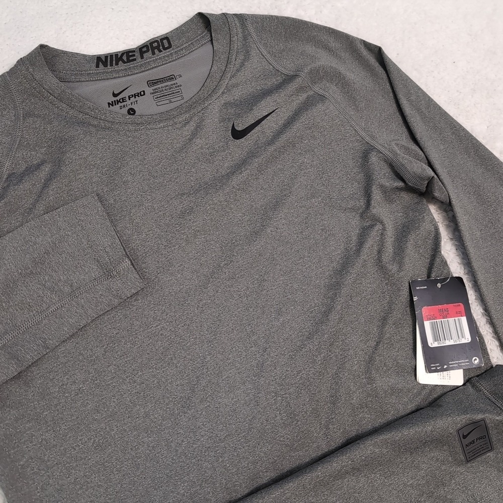 NEW Nike Pro Compression Grappling‎  MMA Rash Guard Long Sleeve Shirt L